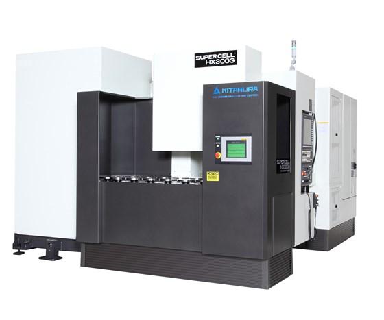 KITAMURA SUPERCELL-300G 5-AXIS HORIZONTAL MACHINING CELL ON DISPLAY IN IMTS BOOTH #339148