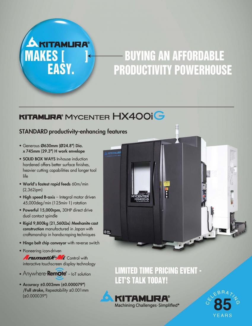 KITAMURA MYCENTER-HX400iG LIMITED TIME PRICING EVENT