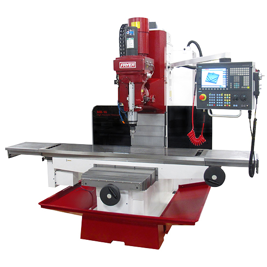 Large Fryer MB-16Q CNC Toolroom Bed Mill, 60% table, Manual Quill, and Handwheels.