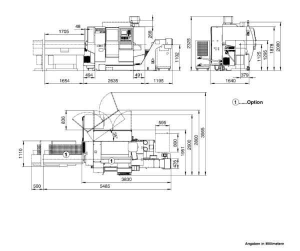 Machine Layout Hyperturn 45 with LM 1200