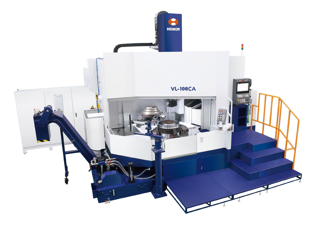 Honor Automatic Pallet Changer (APC) system for Vertical Turning Lathe, showing pallet exchange mechanism.