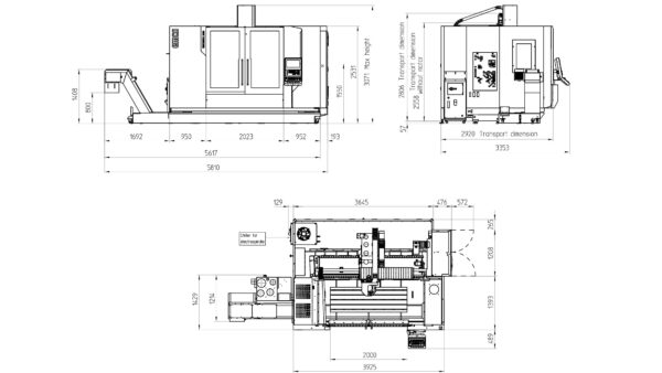 EMCO 1800 Overall dimensions/Work space