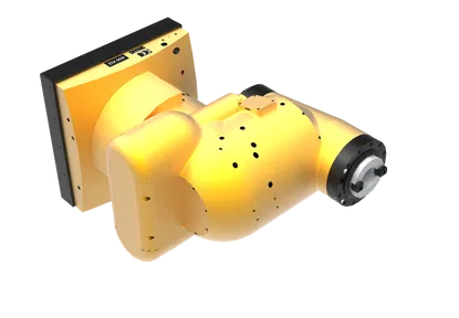 TOS Varnsdorf HPFL 50 milling head with independent servo-drives for continuous A-axis positioning and smooth movement during machining