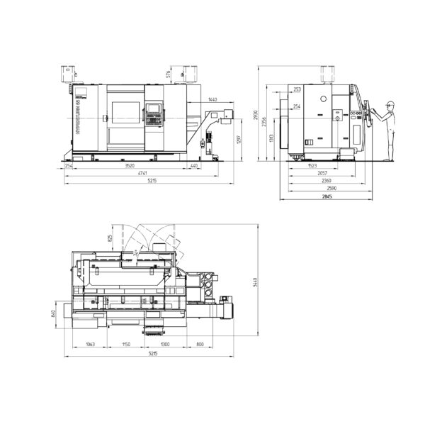Hyperturn 65 Aufstellplan HT 65 1300 TRIPLE TURN / DUOTURN