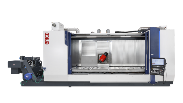 EMCO MMV 4200 Traveling Column Machining Center, 4200 mm X-axis travel, 6000 kg table load, 4/5-axis milling.
