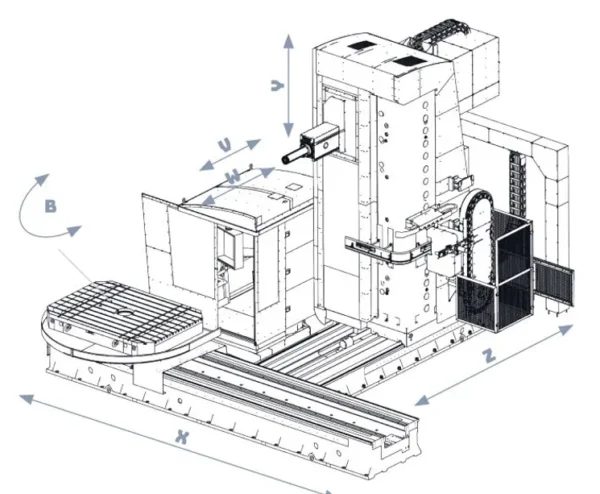 TOS Varnsdorf WHR 13 high-capacity horizontal boring machine with Ø130 mm extending ram and spindle